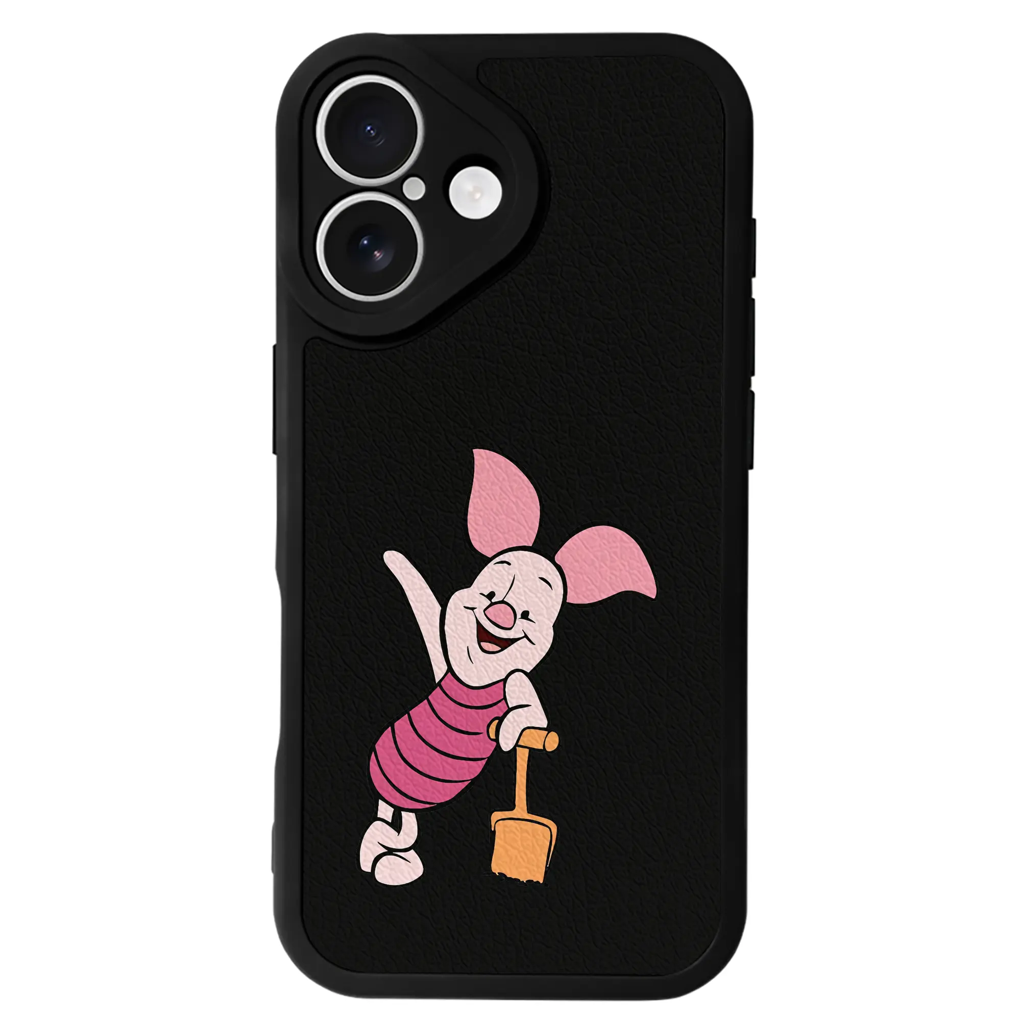 プーさん グッズ ピグレット - IPhone 16シリーズ対応 ・ シリコンスマホケース ・ レザー調 ・ 高精度フィット ・ 耐衝撃 ・ ワイヤレス充電対応 ・ 精密カット